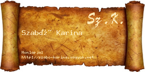 Szabó Karina névjegykártya