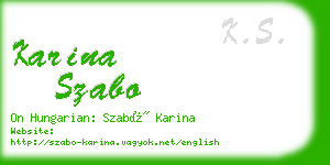 karina szabo business card